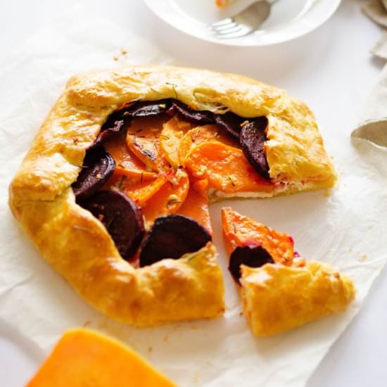 Butternut Beet and Ricotta Galette