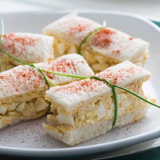 Deviled Egg Salad Finger Sandwiches