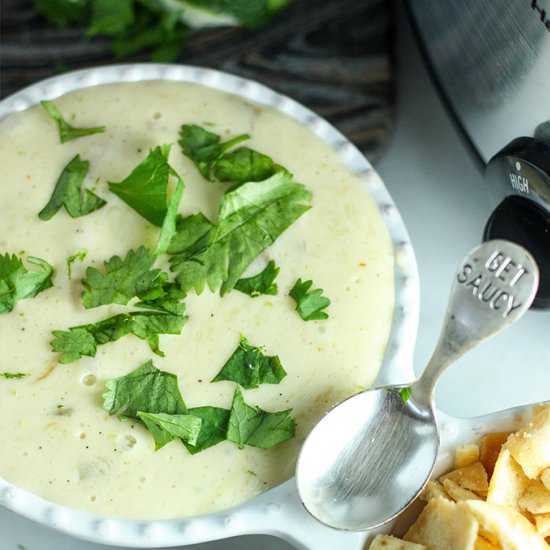 White Slow Cooker Queso Dip