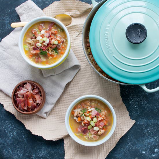 Hearty Bean Soup with Bacon