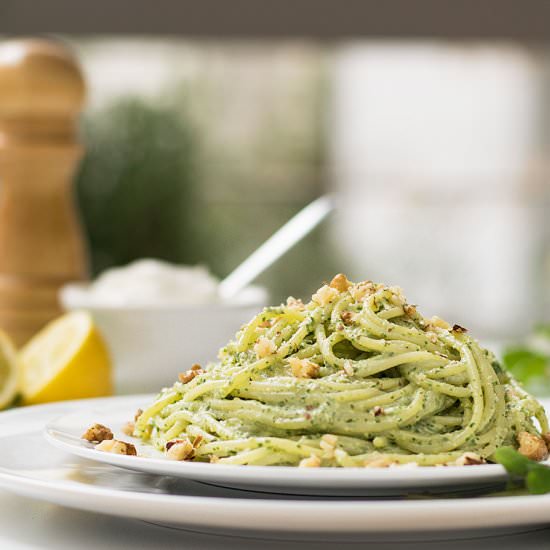 Detox Pasta with Creamy Pesto