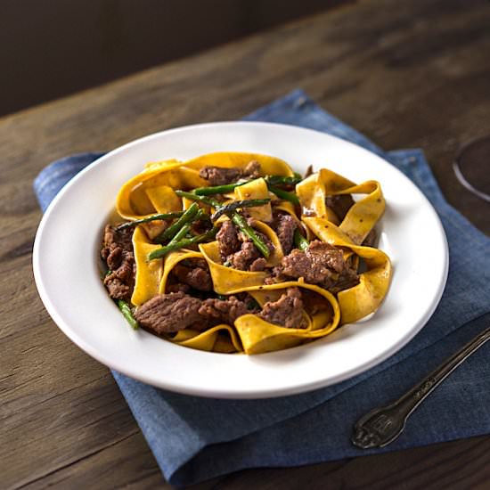 Stir-fry Beef Pappardelle