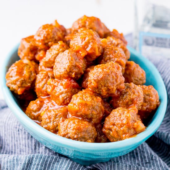 Pineapple Tequila Meatballs