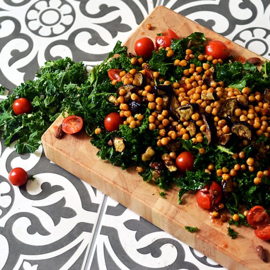 Maple Aubergine & Chickpea Salad