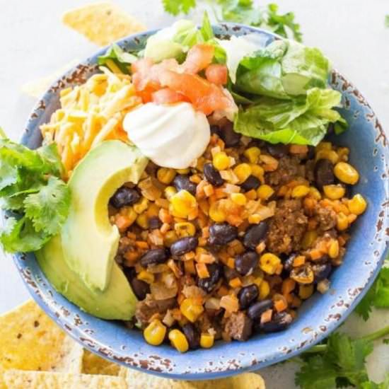 Sweet Potato Beef Burrito Bowls