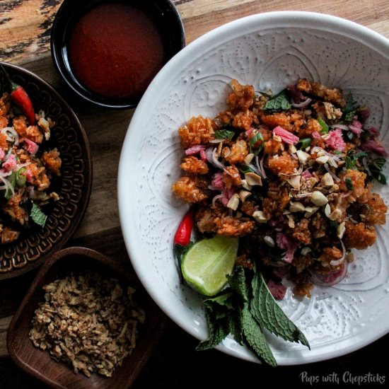 Lao Crispy Rice Salad (Nam Khao)