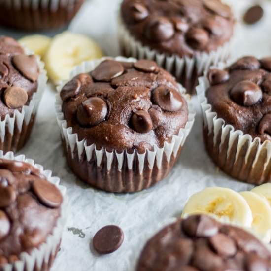 Chocolate Banana Blender Muffins