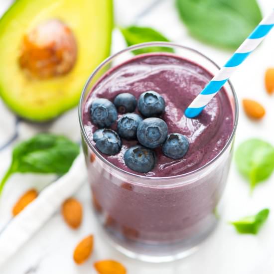 Blueberry Avocado Banana Smoothie
