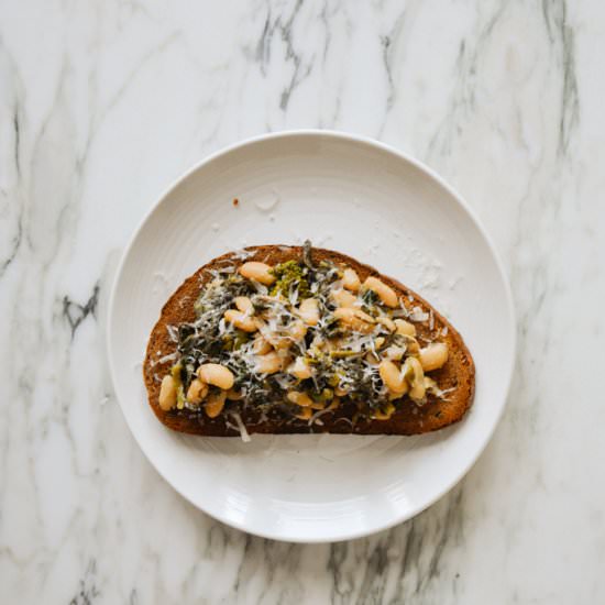 White Bean Rapini Toasts