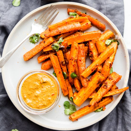 Peri Peri Oven Baked Carrot Fries