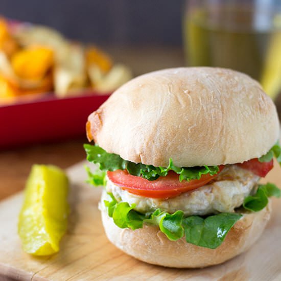 Oven Grilled Boursin Chicken Burger