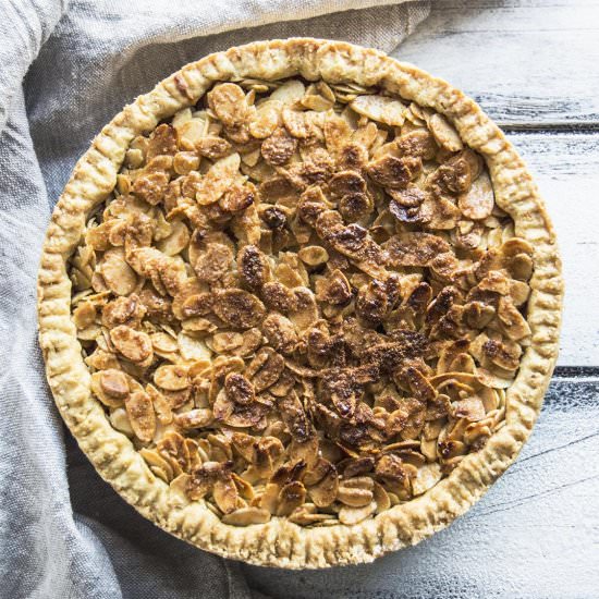 Vegan Pear Custard Pie With Almonds