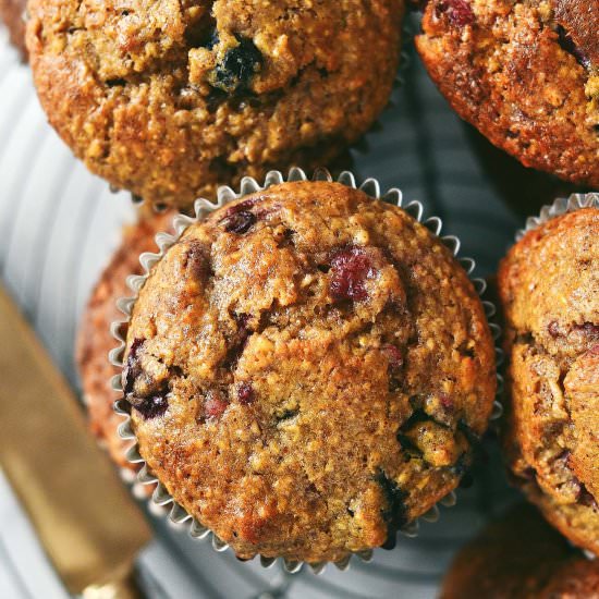 Flourless Blender Berry Muffins