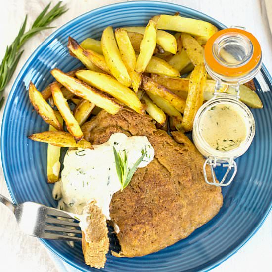 Seitan steak frites