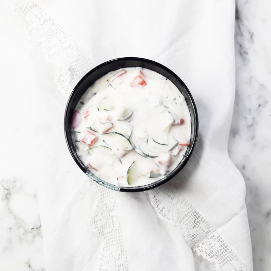 Indian Cucumber and Tomato Raita