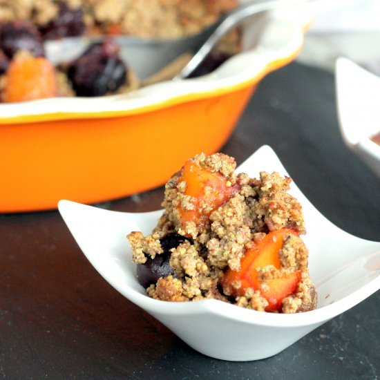 Cherry Peach Pistachio Crisp
