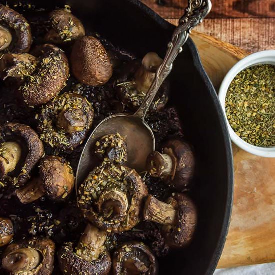 Easy Herb de Provece Mushrooms
