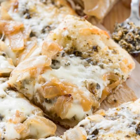 Caramelized Onion Pesto Flatbread