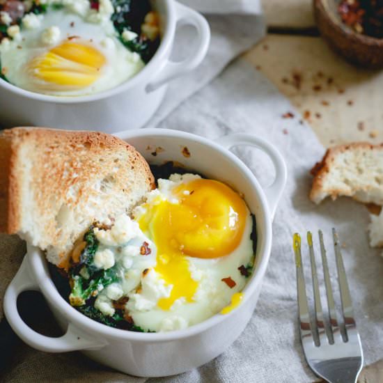 Kale Feta Egg Bake