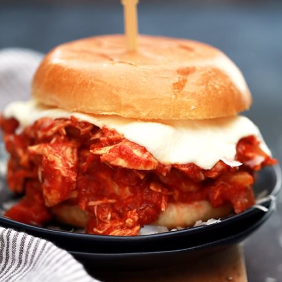 Slow Cooker Chicken Parm Sandwiches