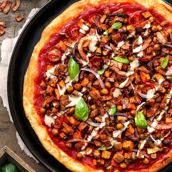 Chickpea Pizza & Coconut Bacon