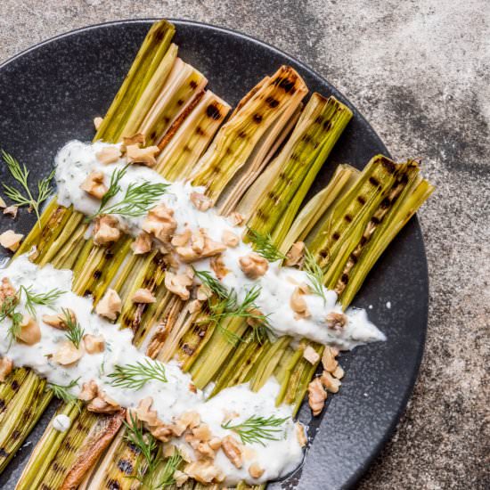 Charred Leek with Dill Yoghurt