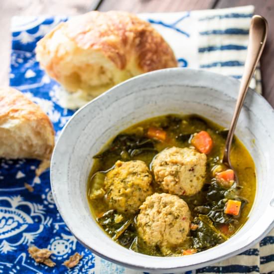 Chicken Meatball+Kale Soup