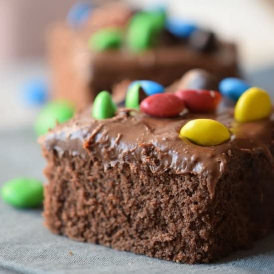 M&M Chocolate Cake Brownies