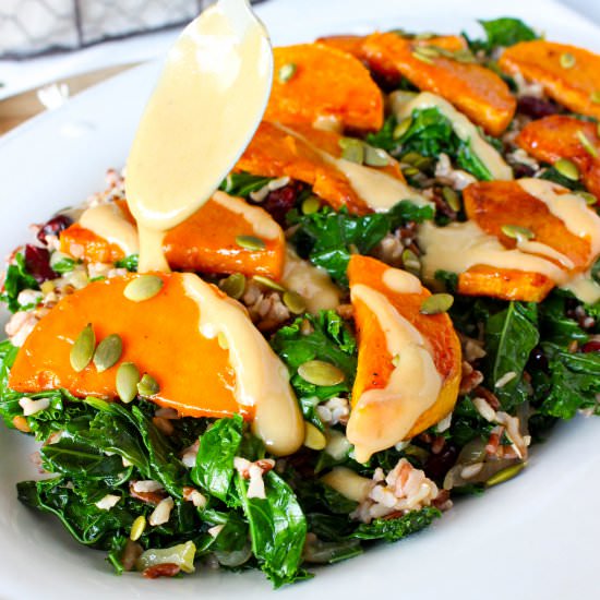 Warm Kale and Wild Rice Salad