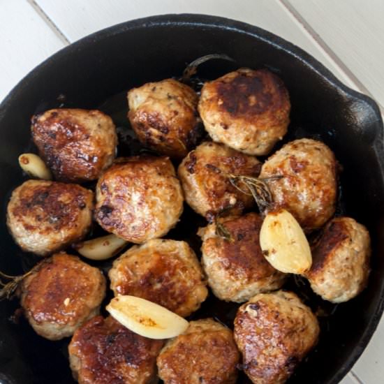 Rosemary Garlic Chicken Meatballs