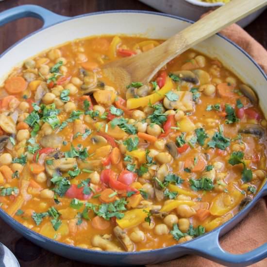 Red Curry Chickpea & Vegetable Stew