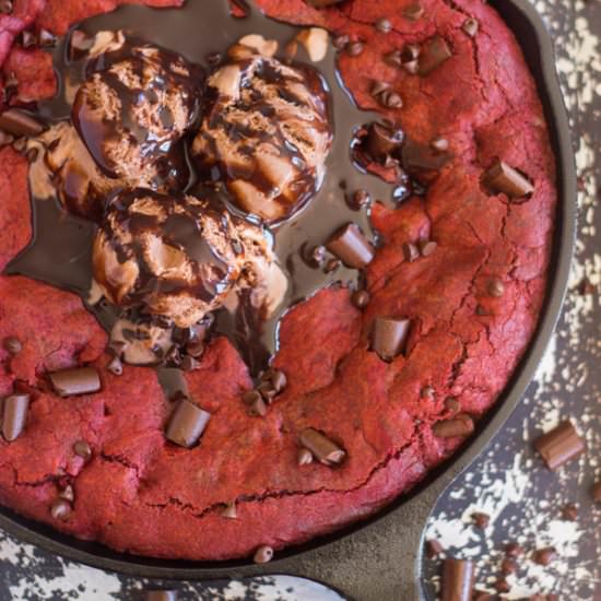 Red Velvet Skillet Cookie
