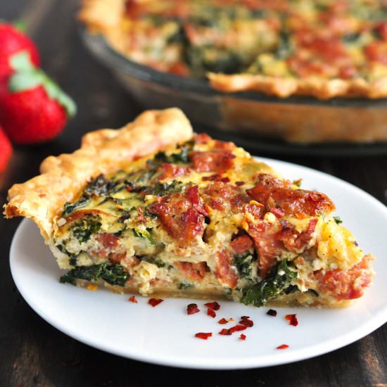 Sausage and Kale Quiche