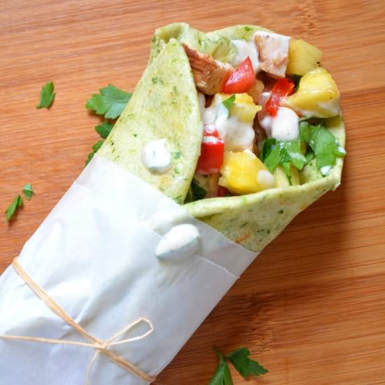Chicken Wraps with Pineapple Salsa