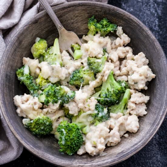 Turkey, Broccoli, and Swiss Skillet