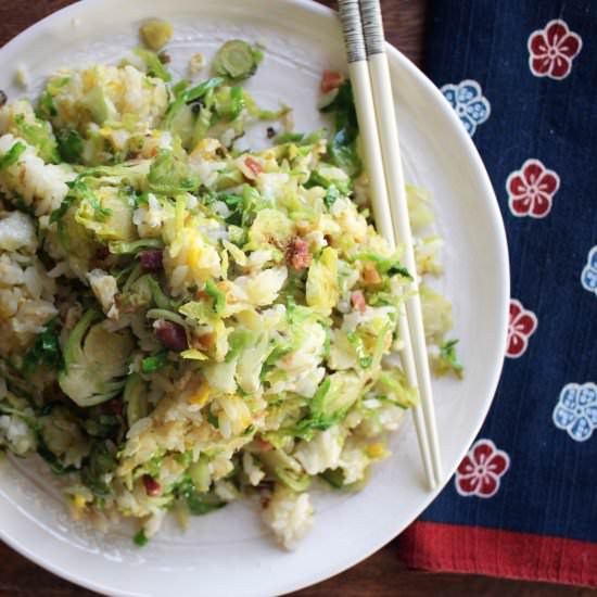 Garlicky Brussels Fried Rice