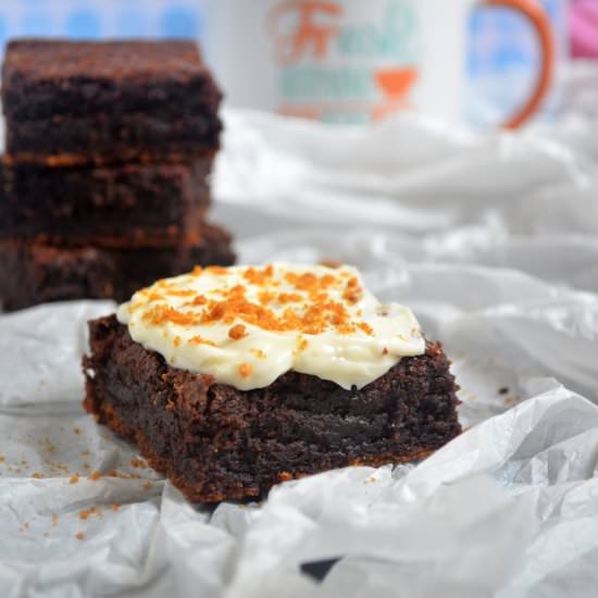 Cream Cheese Frosted Gingersnap Brownies
