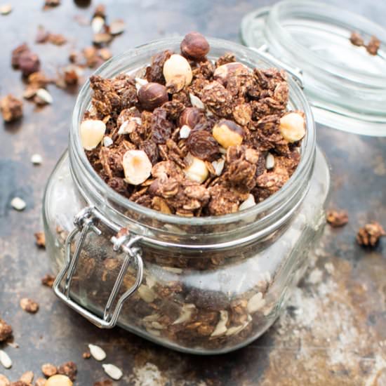 Chocolate & Hazelnut Spelt Granola