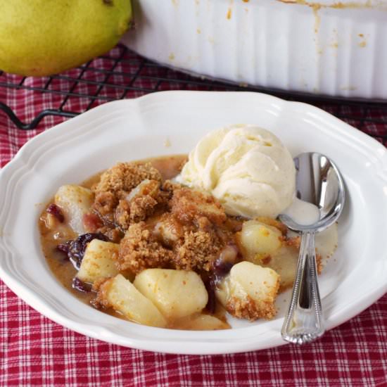 Cranberry and Pear Crumble