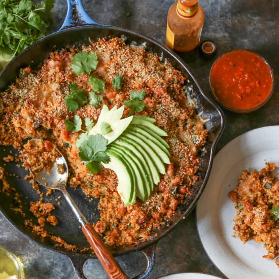 Stuffed Poblano Quinoa Bake