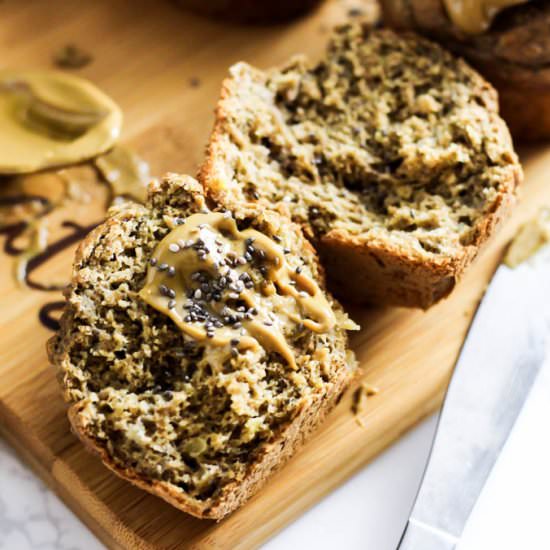 Banana Chia Almond Butter Muffins