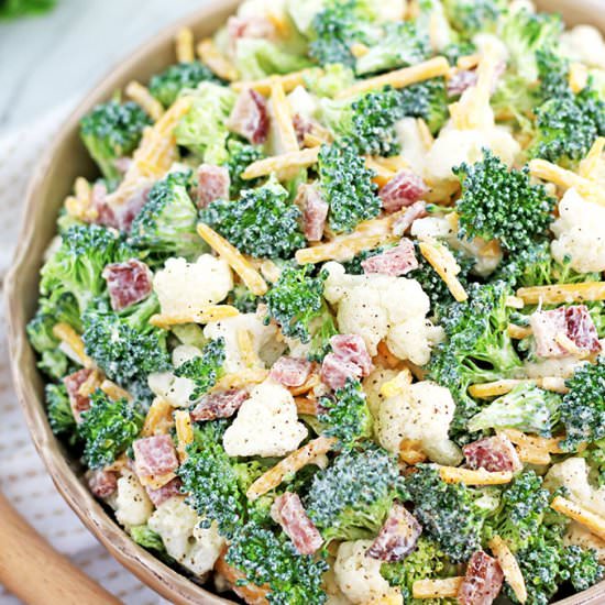 Broccoli and Cauliflower Salad