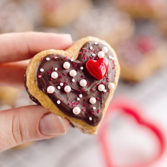 Peanut Butter Buckeye Brownie Heart