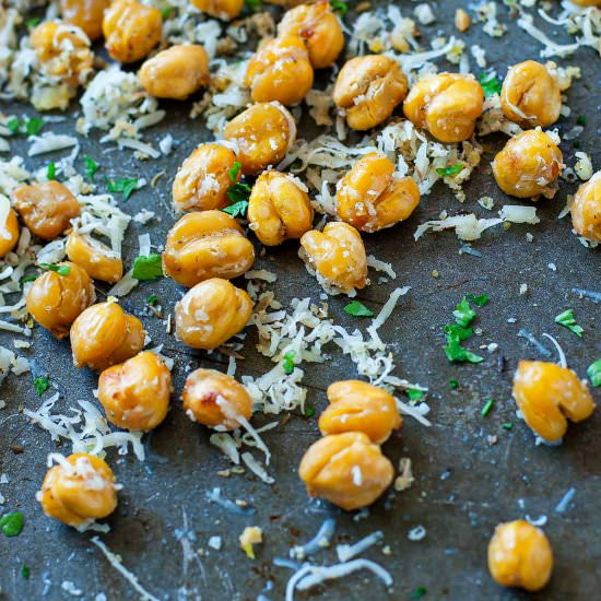 Crispy Roasted Parmesan Chickpeas