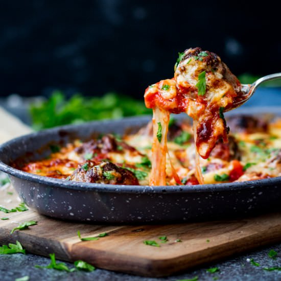 Cheesy Baked Meatballs