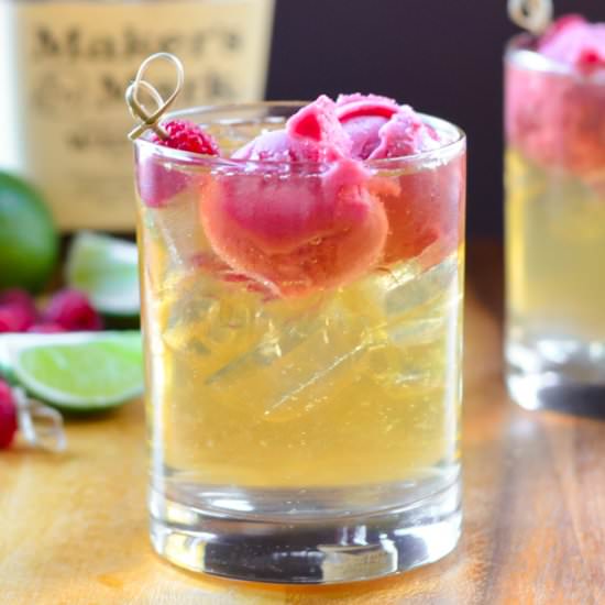 Whiskey Raspberry Lime Floats