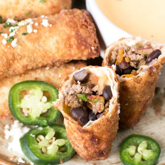 Loaded Nacho Egg Rolls