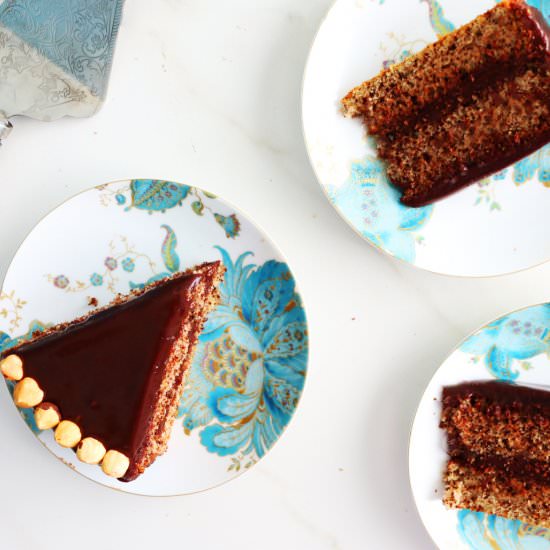 Tweed Cake with Nutella Ganache