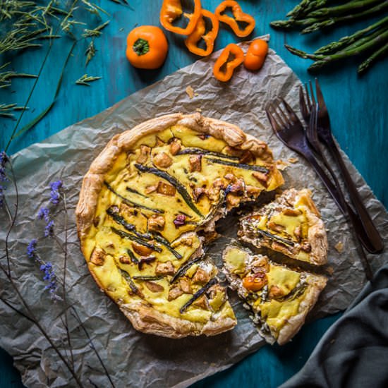 Chicken with Asparagus Tarts