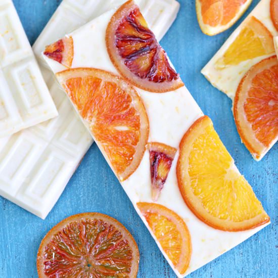 Candied Orange White Chocolate Bars